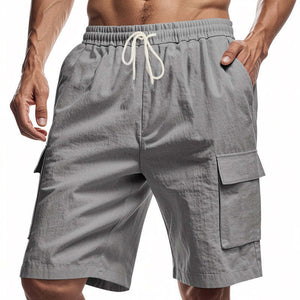 Men's Casual Solid Color Elastic Work Shorts