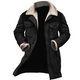 Men's Vintage Suede Patchwork Lamb Fleece Multi-Pocket Reverse Collar Outdoor Jacket Coat