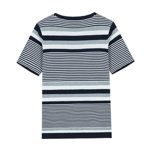 Men's Spring And Summer Casual Horizontal Stripe Knit Short Sleeve T-Shirt