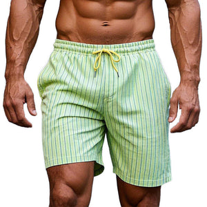 Men's Pinstripe Print Casual Shorts