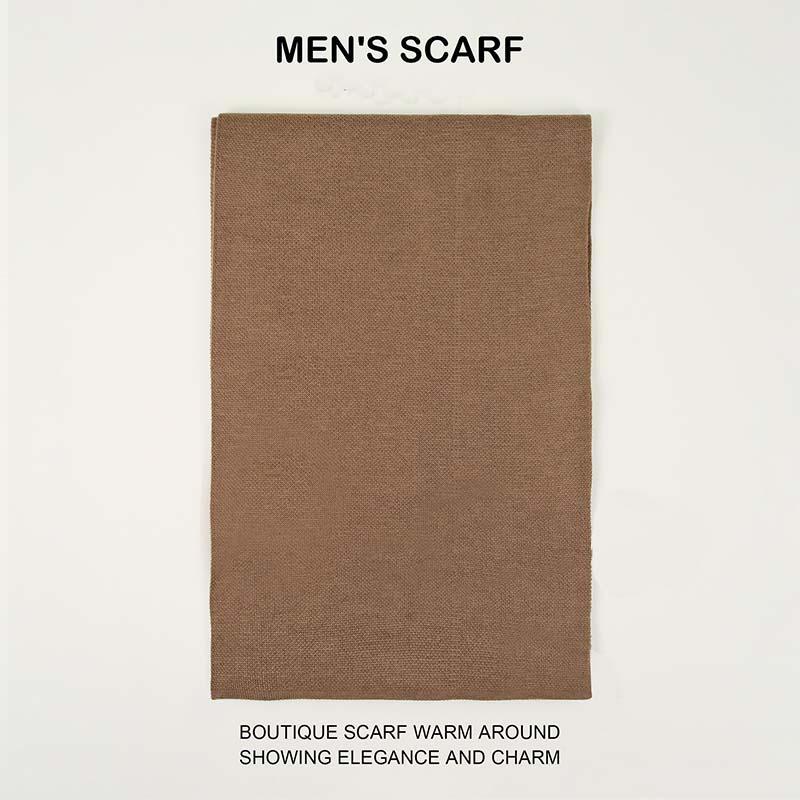 Men's Classic Solid Warm Knit Scarf