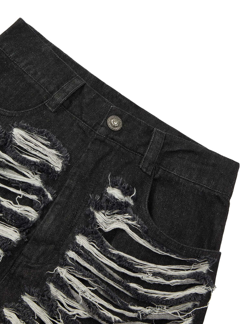 Heavy Washed Ripped Denim Hip-hop Jorts