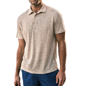 Polo informal de algodón con solapa y manga corta para hombre