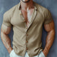Camisa básica de verano de manga corta y cómoda para hombre