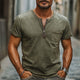 Camiseta informal vintage cómoda con cuello con cremallera para hombre