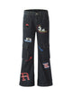 Graphic Multi Pocket Flare Jeans