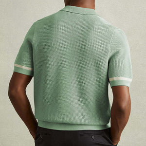 Camisa informal de punto de manga corta para hombre