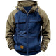 Men's Casual Colorblock Raglan Sleeve Hooded Sweatshirt Jacket 90613794Y
