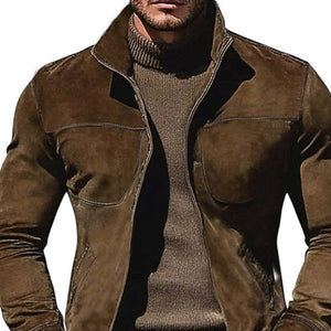 Men's Suede Stand Collar Jacket
