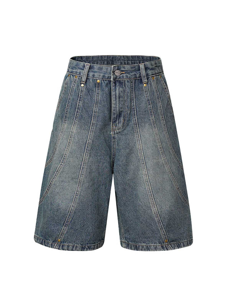 High Street Washed Distressed Denim Shorts