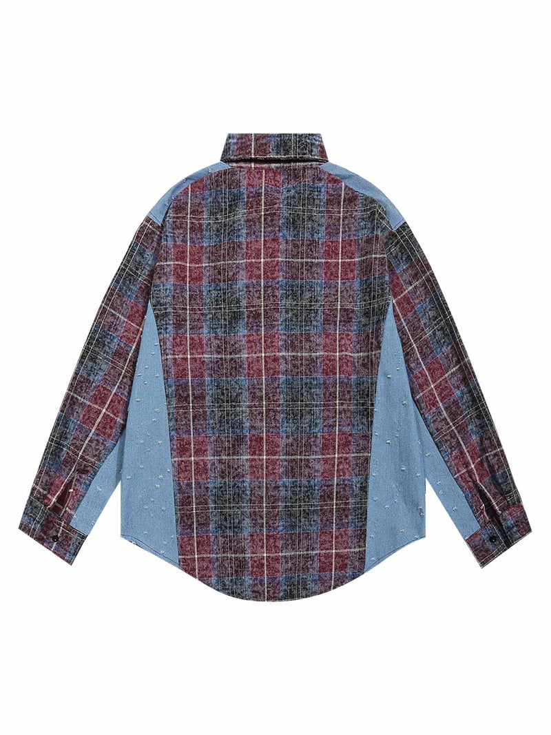 High Street Ripped Patchwork Shirt