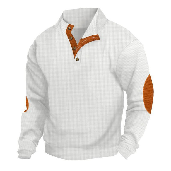 Sudadera informal de cuello alto con diseño de gofre para hombre para exteriores