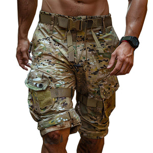 Lässige Cargo-Shorts für Herren mit Camouflage-Muster und elastischer Taille