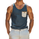 Camiseta sin mangas informal de mezclilla entallada con cuello redondo de Tencel para hombre