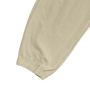 Pantalones cargo clásicos casuales multibolsillos de algodón y lino para hombre