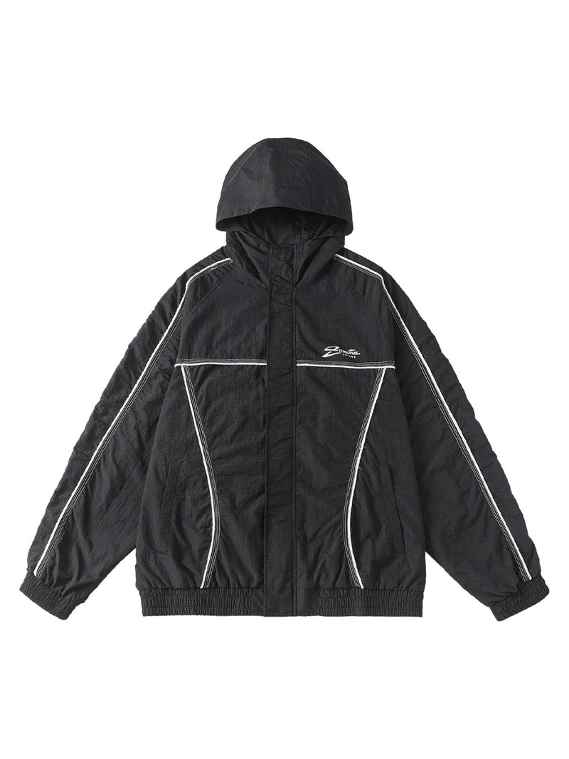 Retro Outdoor Zip Up Hooded Jacket