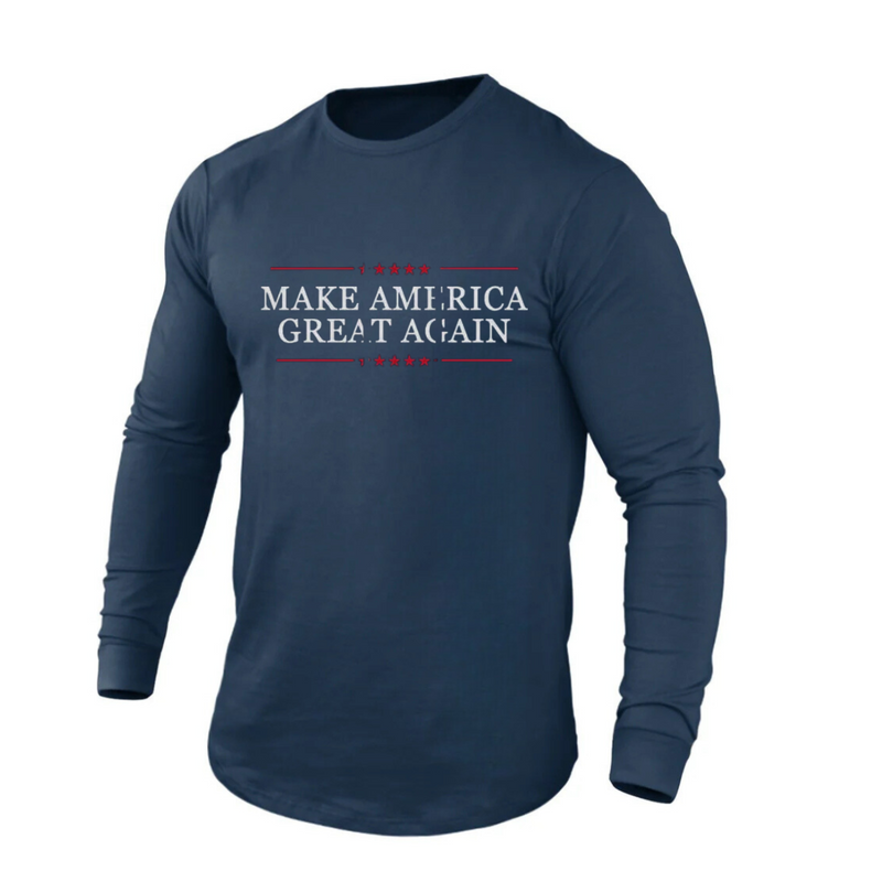 MAKE AMERICA GREAT AGAIN 100% COTTON RAGLAN GRAPHIC LONG SLEEVE T-SHIRT