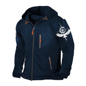 Chaqueta deportiva exterior con capucha y cremallera completa para hombre