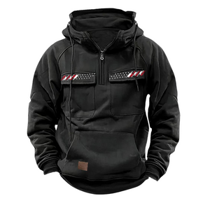 USA FLAGGE VINTAGE EINFARBIGER HOODIE