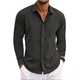 Men's Cotton Linen Lapel Casual Shirt