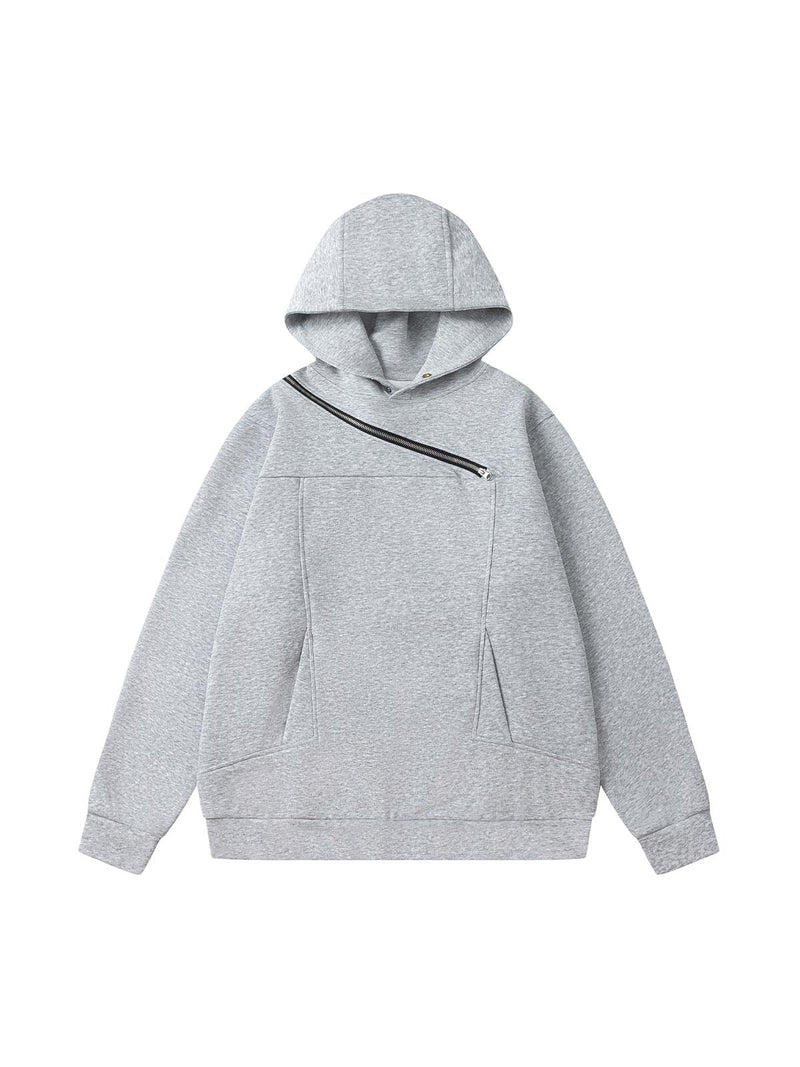 Deconstructed Rivet Angular-Zip Hoodie