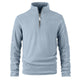 Men's Retro Casual Polar Fleece Solid Color Half Zip Sweatshirt