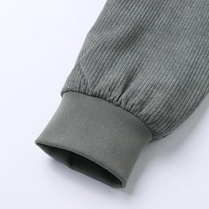 Men's Casual Lapel Corduroy Thickened Lambswool Multi-Pocket Zipper Jacket