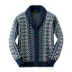 Men's Vintage Jacquard Shawl Collar Single Breasted Knit Cardigan
