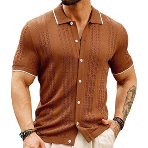 Camisa tipo polo con solapa y contraste de color para hombre