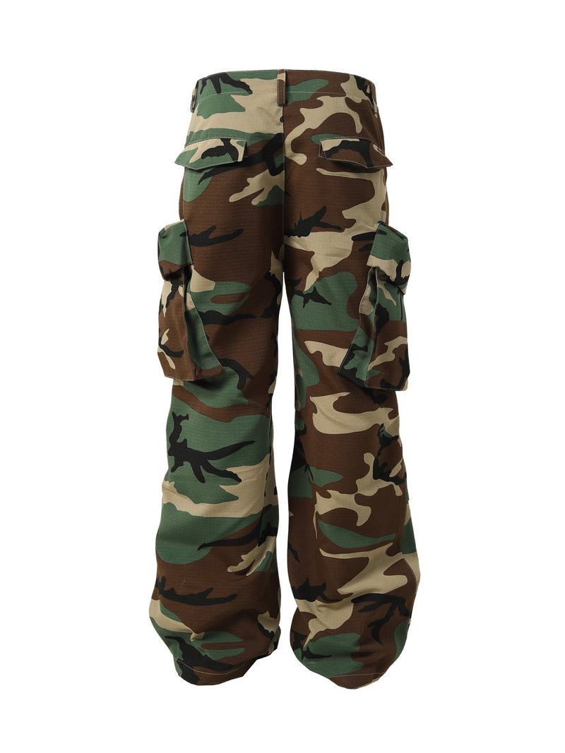 High Street Badge Camouflage Multi-Pocket Pants