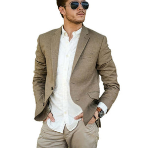 Men's Khaki Blend Two-Button Blazer