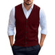 Chaleco tipo cárdigan informal de punto de color liso para hombre