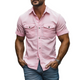 Men's Fashion Casual Slim Fit Multi-Pocket Short Sleeve Shirt