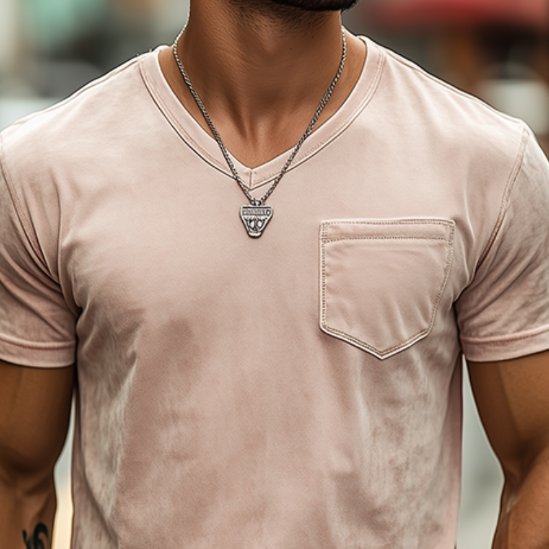 Men's Spring And Summer Fashion Casual Suede Slim Short Sleeve T-shirt