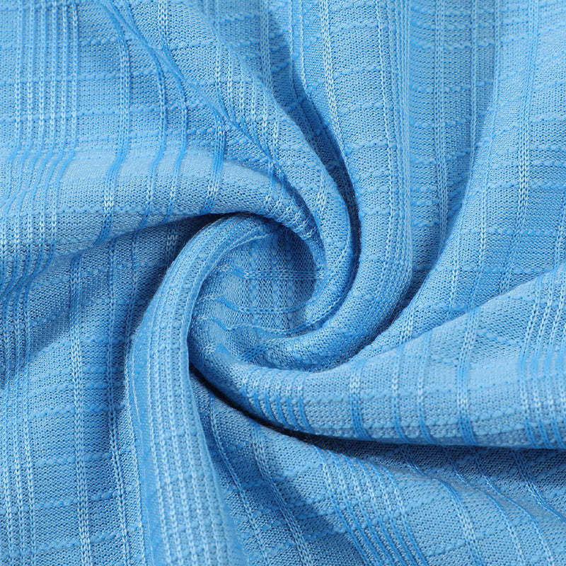 Camisa de manga corta texturizada de color liso para hombre