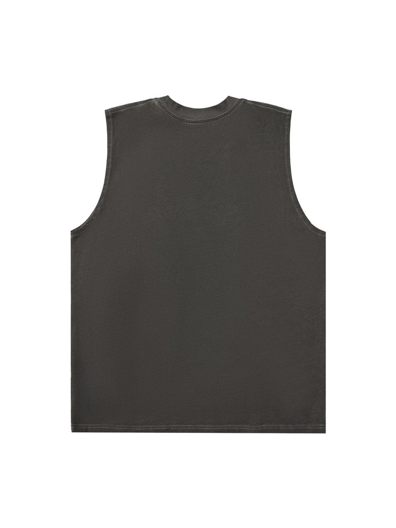 Washed Flame Letters Street Rap Vest