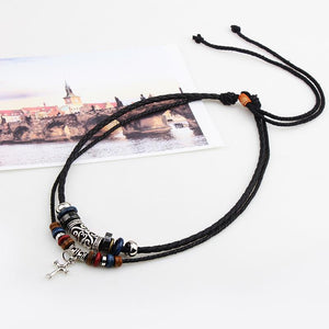 Retro Casual Ethnic Style Cross Necklace