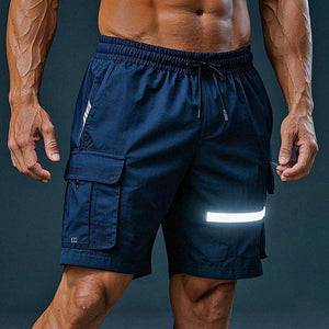Pantalones cortos deportivos reflectantes que absorben la humedad para hombre