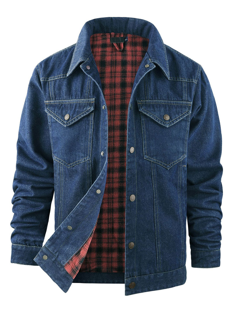 PLAID FLANNEL CASUAL JACKET