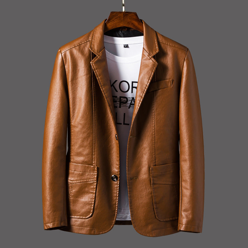 FASHION SLIM FIT  MEN'S FLYING SUIT LEATHER JACKET