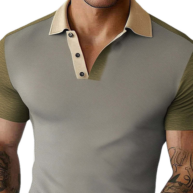 Men's Comfortable Summer Basics Classic Knitted Polo T-Shirt MTA2868C5U