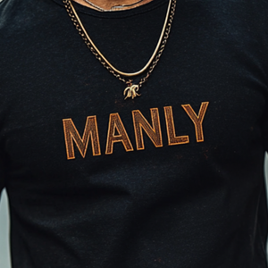 Camiseta informal de algodón con bordado de letras para hombre, cuello redondo, manga corta y ajustada