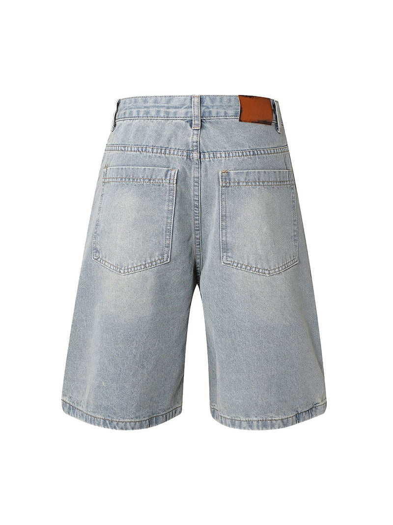 High Street Washed Distressed Denim Shorts