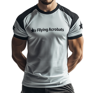 Herren Retro Casual "The Flying Acrobats" Sternendruck Rundhals Kurzarm T-Shirt