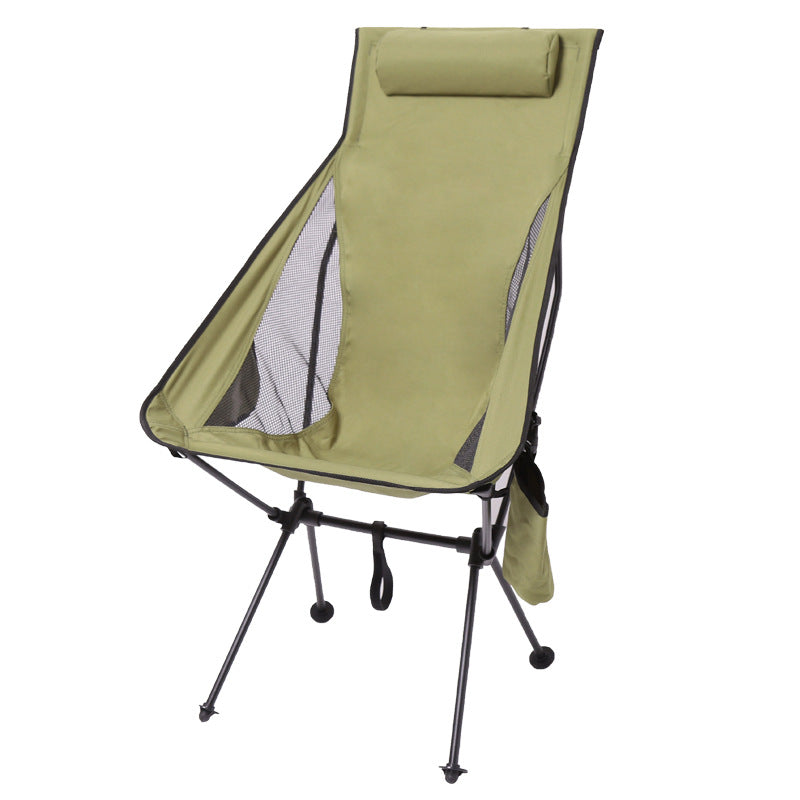 OUTDOOR ULTRA LIGHT ALUMINUM ALLOY FOLDING CHAIR PORTABLE ELEVATED SPACE CHAIR BACKREST CHAIR FISHING LEISURE BREATHABLE MOON CHAIR