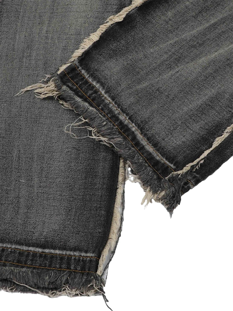 High Street Washed And Distressed Raw Edge Jeans