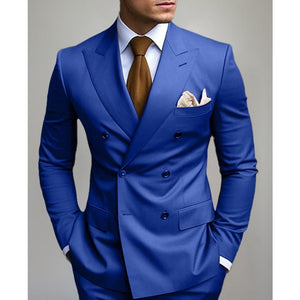 Men's Solid Color Double Breasted Blazer