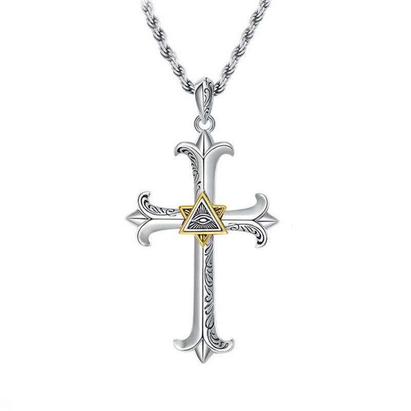 Vintage Evil Eye Cross Necklace
