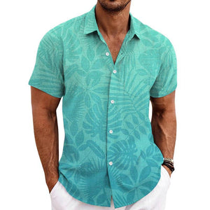 Camisa hawaiana de manga corta estampada para hombre