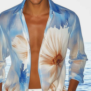 Men's Summer Lightweight And Comfortable Printed Long Sleeve Shirt